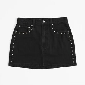 Abercrombie Studded Black Denim Skirt